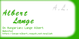 albert lange business card